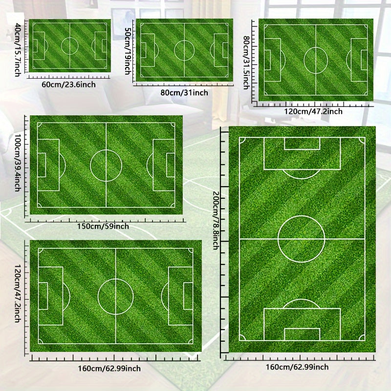 Skanto | SoccerPlay | Antiskli Vaskbar Teppe for Stue & Soverom