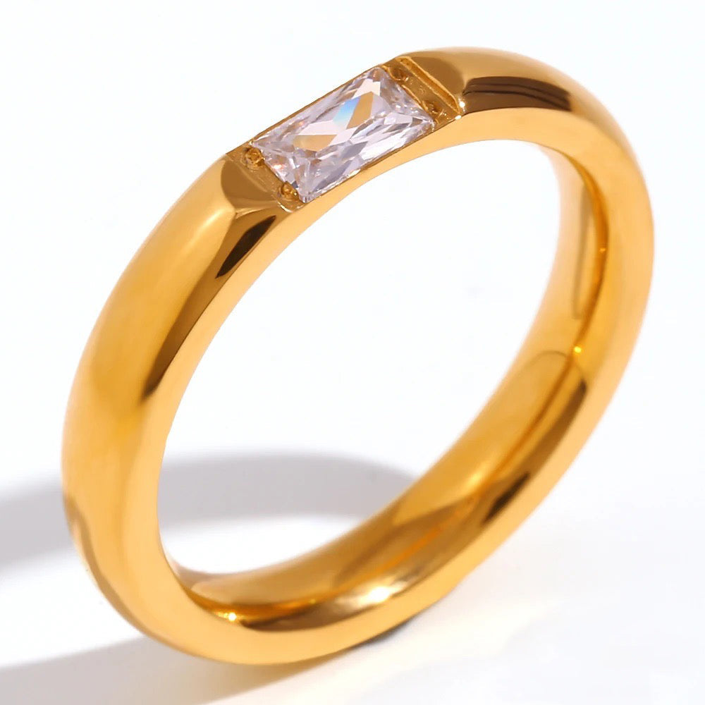 Skanto | 18k Baguette Cut Fødselsstein Ring