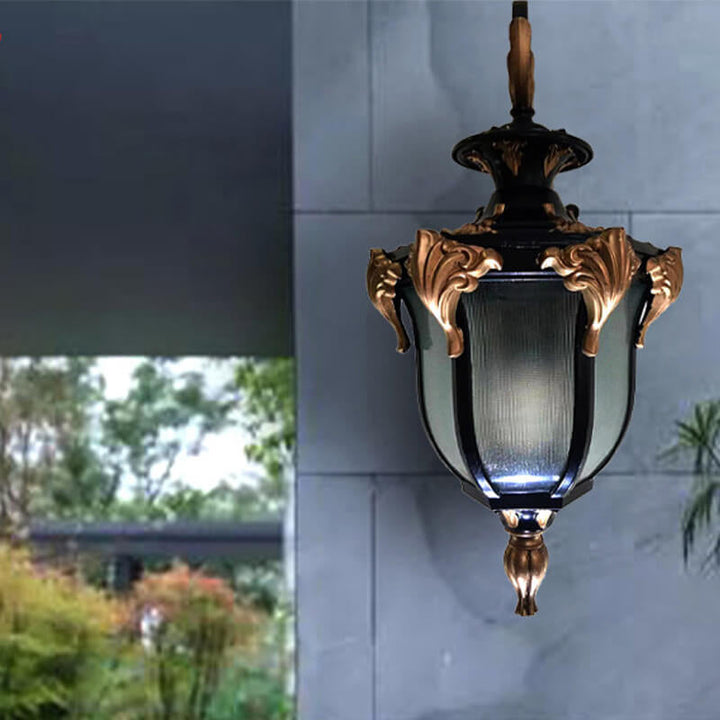Europeisk Retro Laterne Glass Utendørs Vanntett 1-Lykt Vegglampe | Skanto