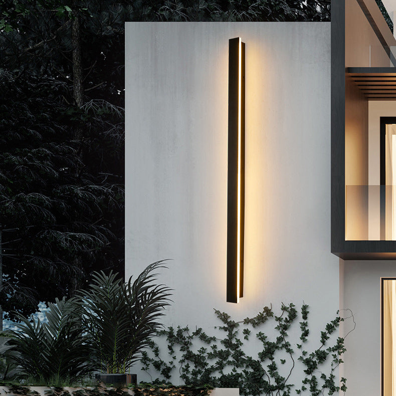 Moderne minimalistisk lang rektangulær aluminium akryl LED vegglampe for hage | Skanto