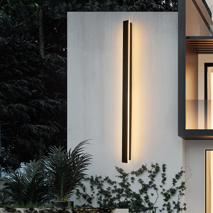 Moderne minimalistisk lang rektangulær aluminium akryl LED vegglampe for hage | Skanto