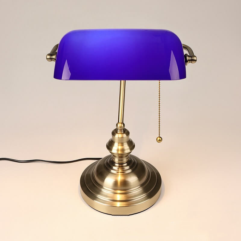 Norvo | Retro Fargerik Glass Metallbase 1-Lys Zip Bordlampe