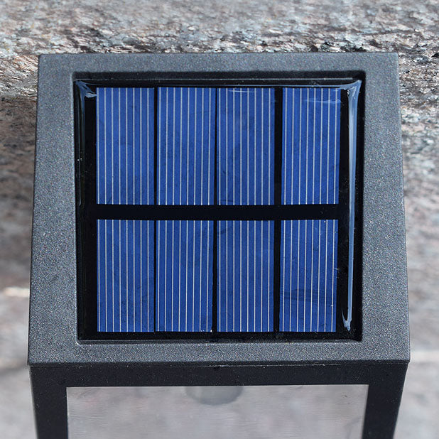 Moderne Firkantet Plast Solenergi LED Utendørs Vanntett Hage Landskap Vegglampe | Skanto