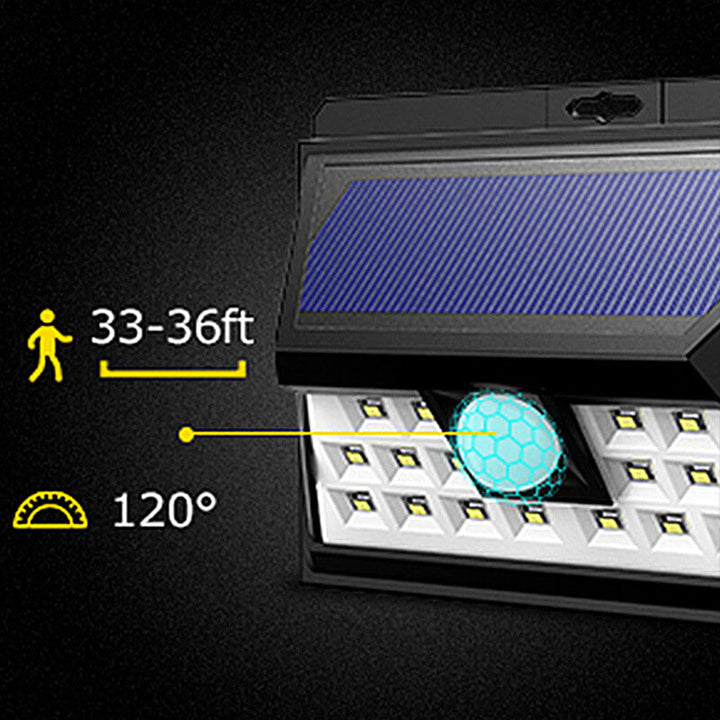 Utendørs solarpanel trapezoid kroppsensor vanntett LED patio vegglampe | Skanto