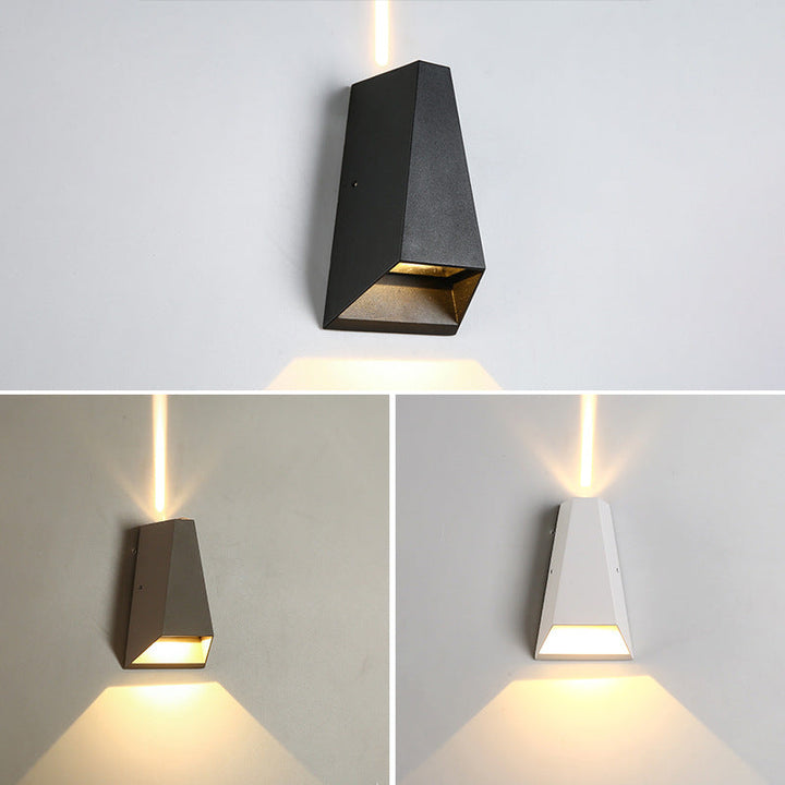 Utendørs moderne søylegeometri LED vanntett vegglampe | Skanto