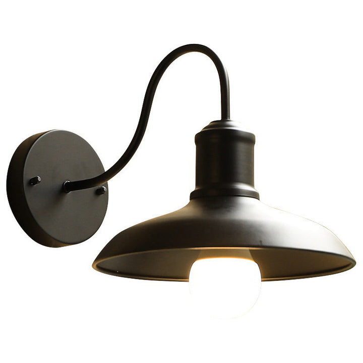 Retro Loft Dome Jern Utendørs Vanntett 1-Lyskilde Buet Arm Vegglampe | Skanto