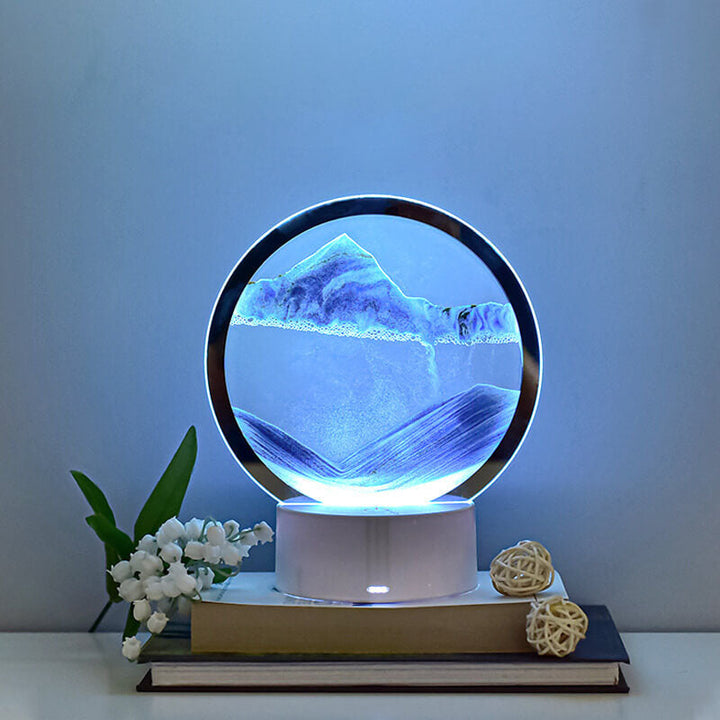 Skanto | Kreativ Rund Timeglass Quicksand 3D LED Nattlampe Bordlampe