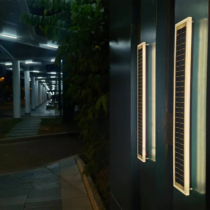 Minimalist Utendørs Solrektangulær Strip Vanntett Patio LED Vegglampe | Skanto