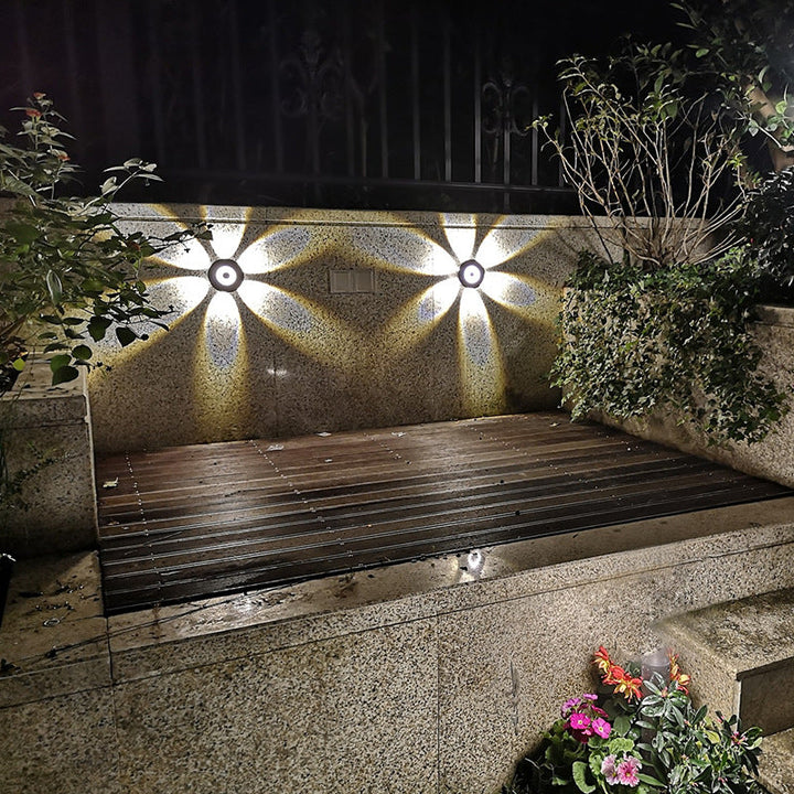Moderne skandinavisk aluminium rund skjerm LED vegglampe for utendørs patio | Skanto