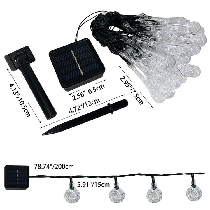 Skanto | Moderne Art Deco vanntett Solar-PVC-Gummi-akryl-snor-bees-ball-kristall-ball-fall-LED lys utendørs for hagen