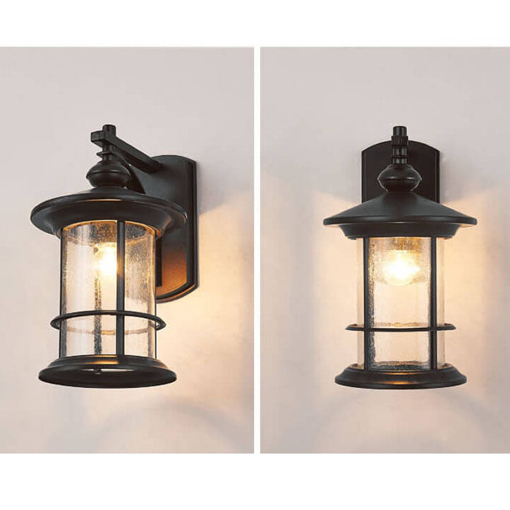 Industrial Vintage Bubble Glass Column 1-Light Utendørs Vanntett Vegglampe | Skanto