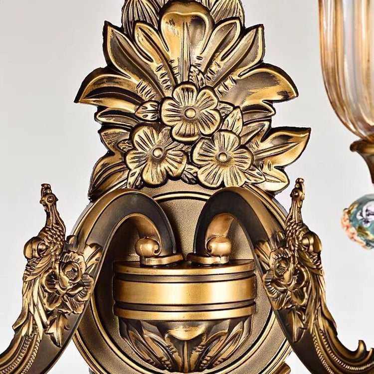 Skanto | FlorisLuxe Europeisk Vegglampe | Blomst Desig | 1-2 Flammer | Høykvalitets Harpiks & Glass | Eleganse for Stue & Gang