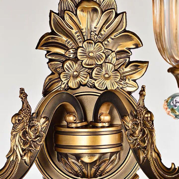 Skanto | FlorisLuxe Europeisk Vegglampe | Blomst Desig | 1-2 Flammer | Høykvalitets Harpiks & Glass | Eleganse for Stue & Gang