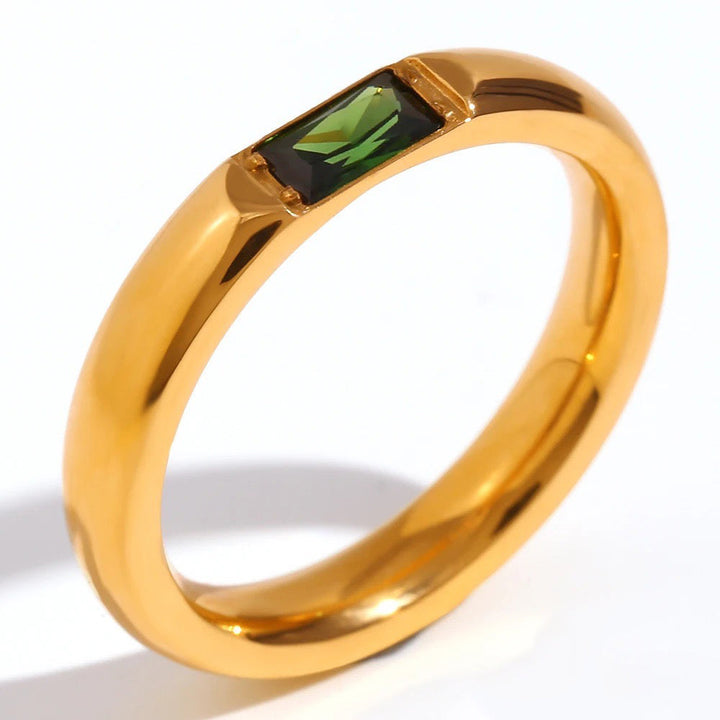 Skanto | 18k Baguette Cut Fødselsstein Ring