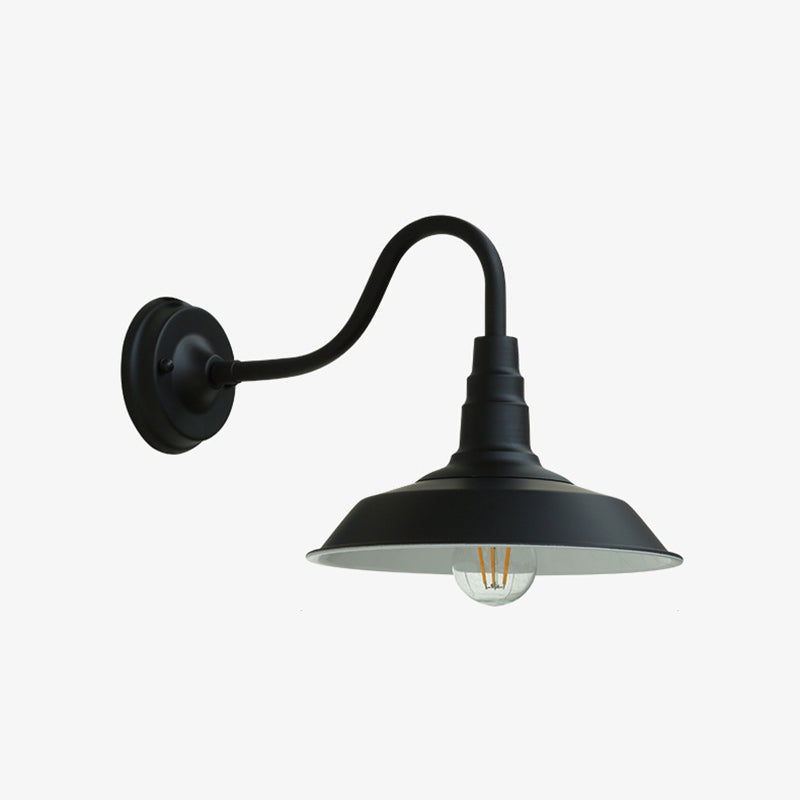 Skanto | Tradisjonell Vintage Jern Rund Skjerm 1-Lys Vegglampe For Spisestue