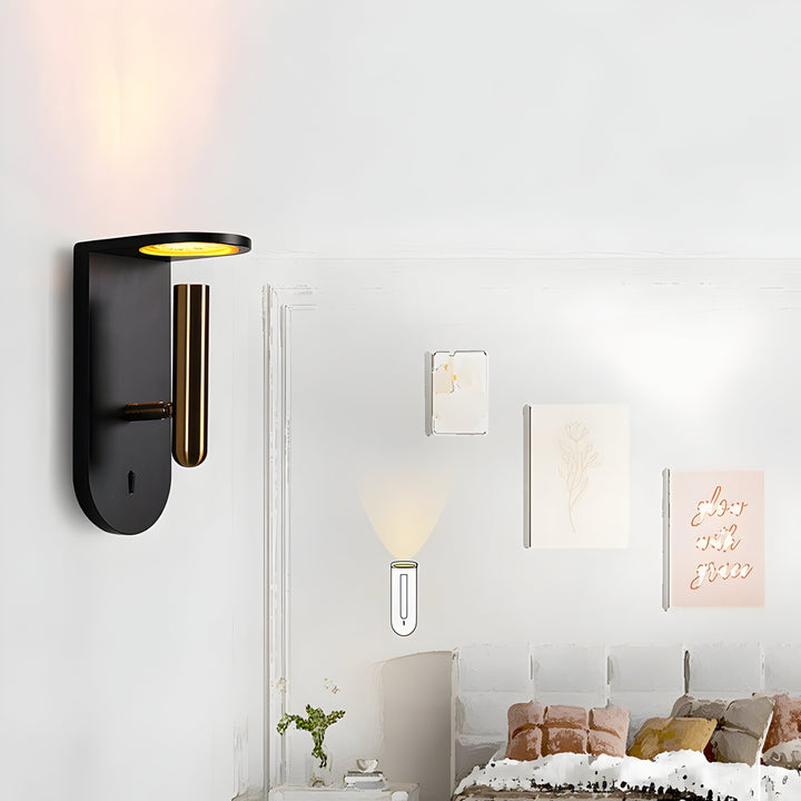 Justerbar nordisk LED-vegglampe med flammeeffekt Skanto