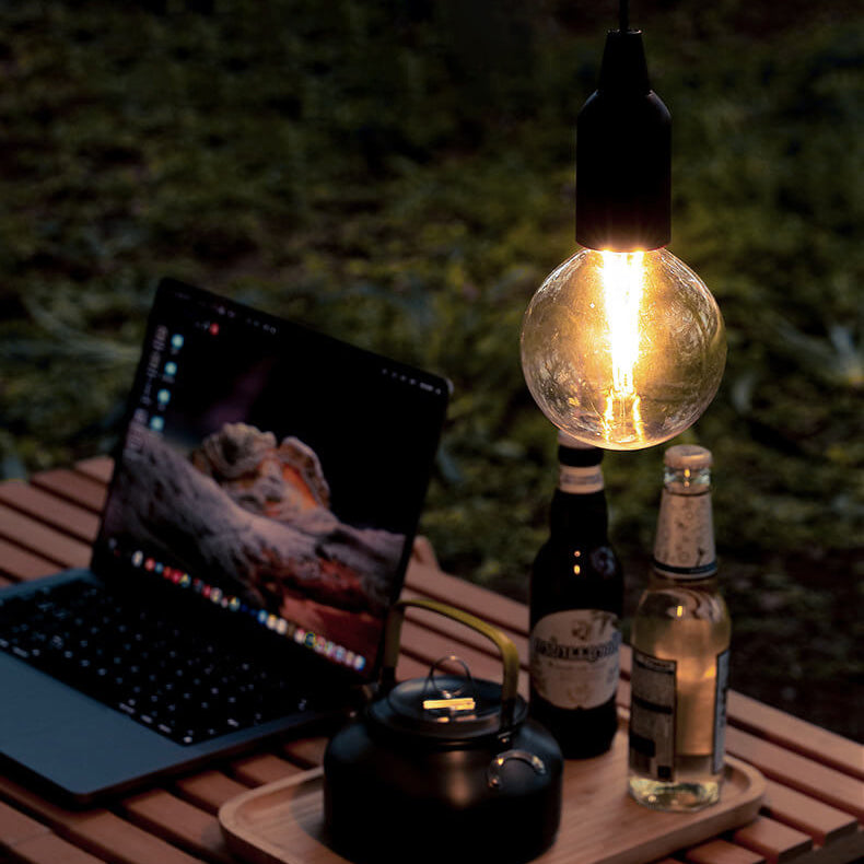 Retro Bærbar Vanntett Tre Rund Kjegle Batteri USB 1-Lys Camping Utendørs Lys | Skanto