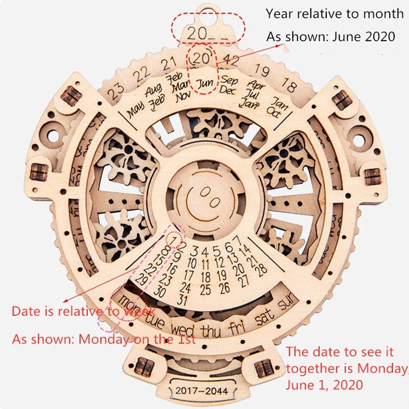 Trege mekaniske tannhjul evigvarende kalender modellsett | Skanto
