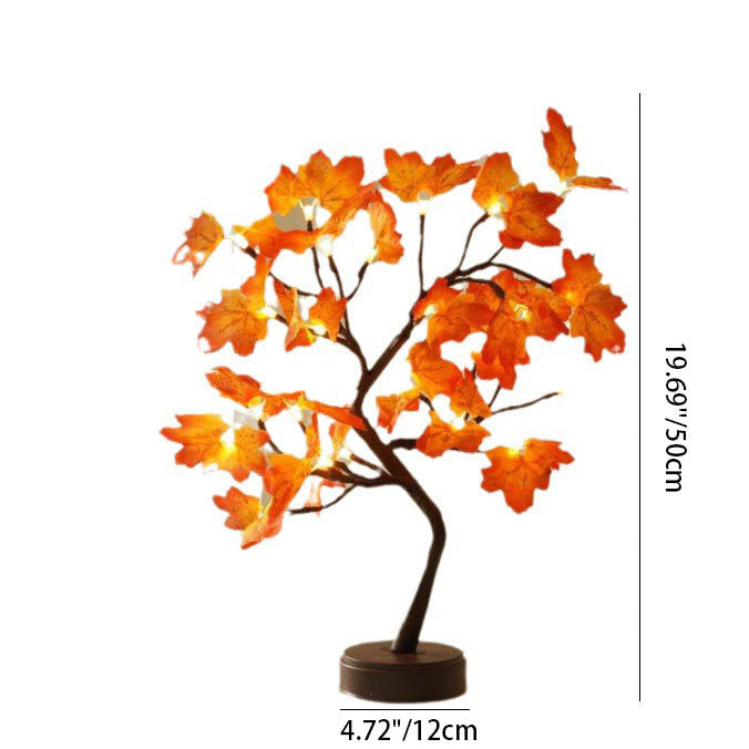 Norvo | Moderne Kreativ Jul Plast Lønnblad Tre Lys LED Dekorativ Bordlampe For Soverom