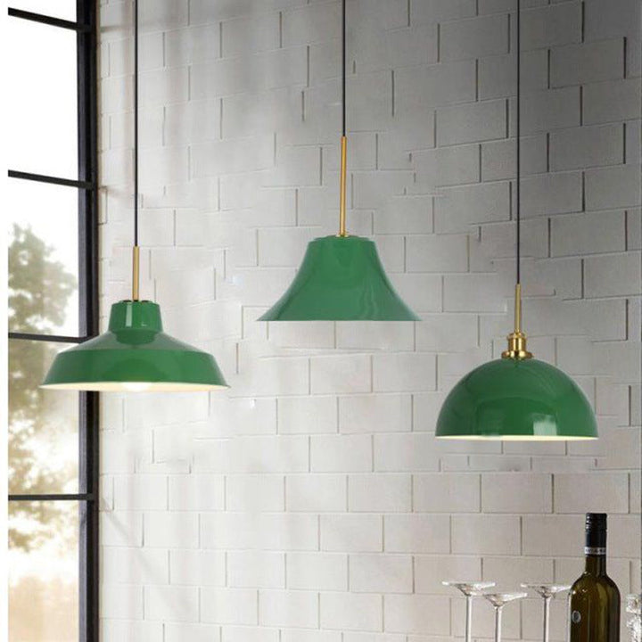 Skanto | RetroDome Industriell Vintage Pendellampe | Grønn Jernkuppel Design | Enkelt Lys | Rustikk Takbelysning