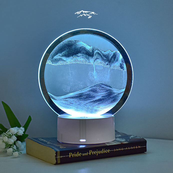 Skanto | Kreativ Rund Timeglass Quicksand 3D LED Nattlampe Bordlampe
