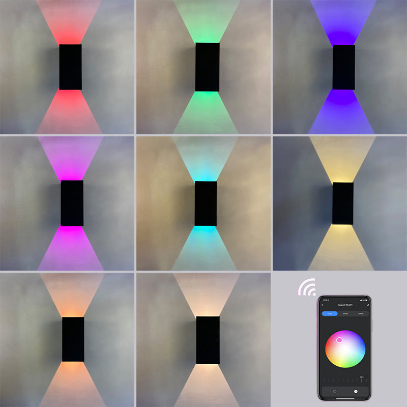 Moderne Smart Square APP Dimming Vanntett LED Vegglys Lampe | Skanto