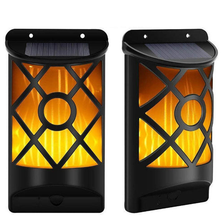 Skanto | Solar Flame Halv Søyle LED Utendørs Sensor Vegglampe