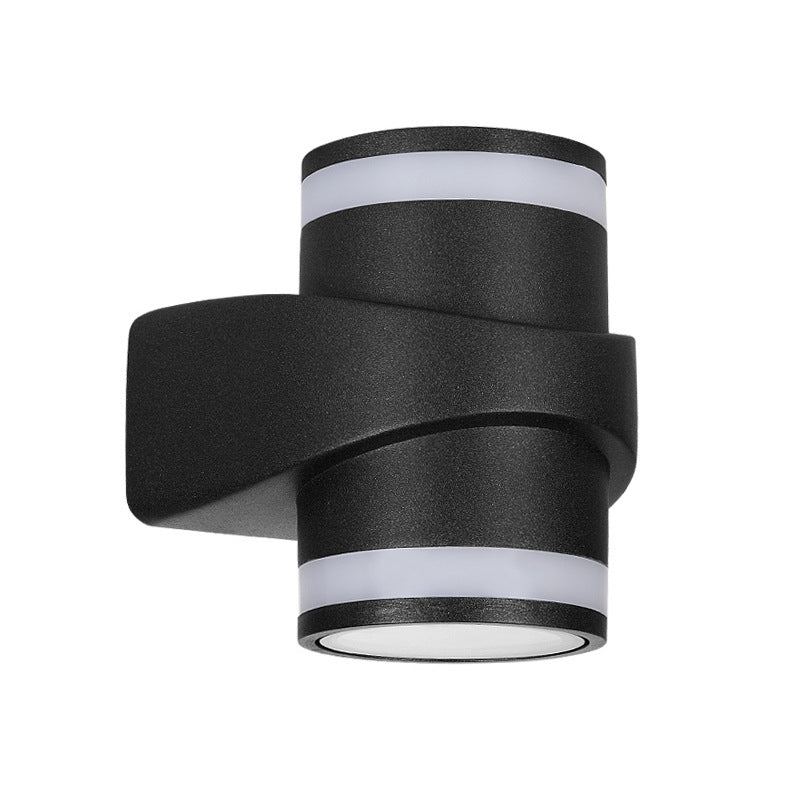 Moderne Sylinderformet Die-Cast Aluminium LED Vanntett Utendørs Hage Vegglampe | Skanto