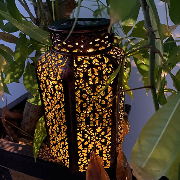 Moderne Art Deco Solvannresistent Hexagonal Lantern Jern LED Utendørs Lys For Hage | Skanto