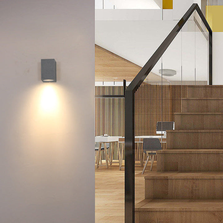Moderne Industriell Rektangulær Aluminium 1-Lys Utendørs Vegglampe For Hage | Skanto