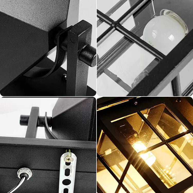 Moderne Enkelhet Vanntett Aluminium Kvadratisk Glass Skjerm 1-Lys Vegglampe For Utendørs Patio | Skanto