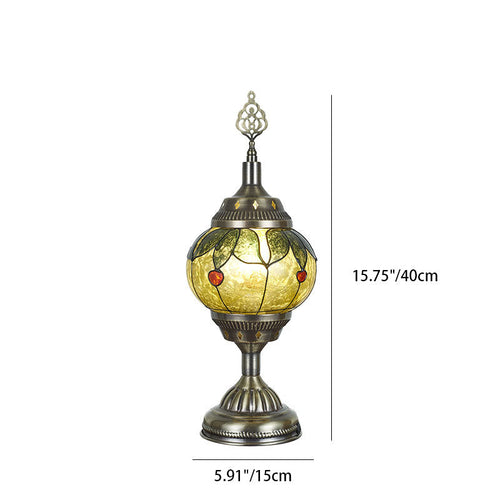 Skanto | Tradisjonell Tiffany romantisk oval jern emaljert 1-lampe bordlampe for soverommet