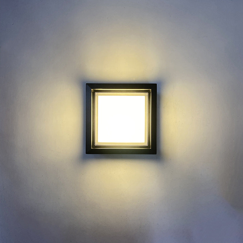 Moderne Minimalistisk Vanntett Firkantet Aluminium Akryl LED Utendørs Vegglampe For Hage | Skanto