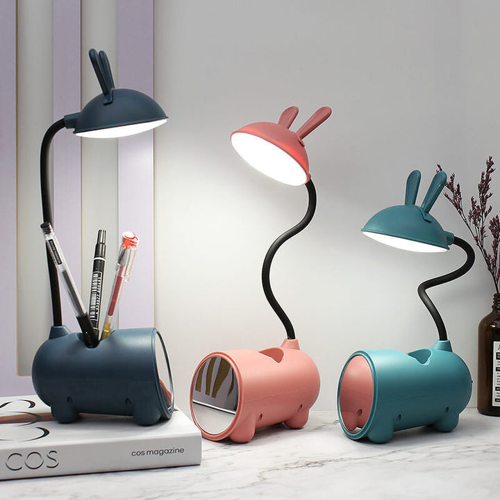 Skanto | Tegneserie Kreativ Kanin LED Berørings USB Pennholdere Skrivbord Lampe