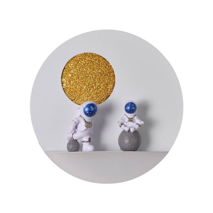 Skanto | Moderne Kreativ Jern Harpiks Rund Astronaut LED Vegglampe for Soverom