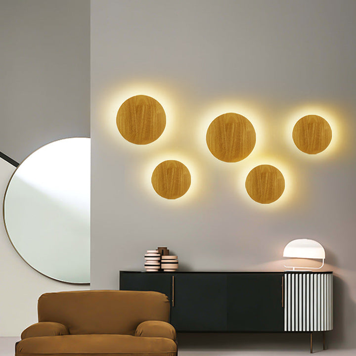 Skanto | Moderne Minimalistisk Rund Uregelmessig Oval Tre LED Vegglampe for Stue