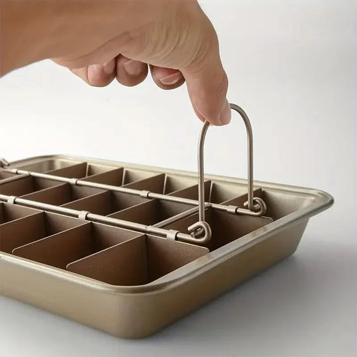 Skanto | Non-Stick Brownie Pan med 18 Skiller Aluminium Bakeware