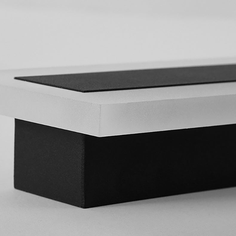 Moderne minimalistisk lang rektangulær aluminium akryl LED vegglampe for hage | Skanto