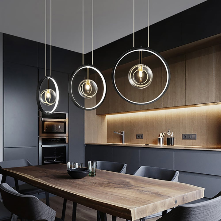 Skanto | LumoGlobe – Minimalistisk svart pendellampe med glass LED-globe