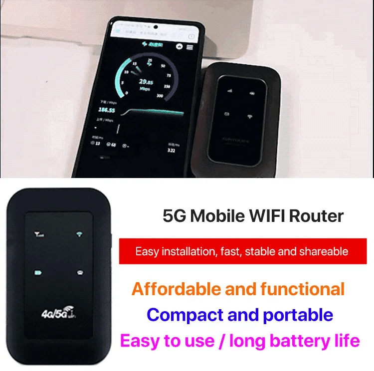 Skanto | Bærbar 5G WiFi-ruter – Høyhastighets mobiltrådløs internett-tilkobling