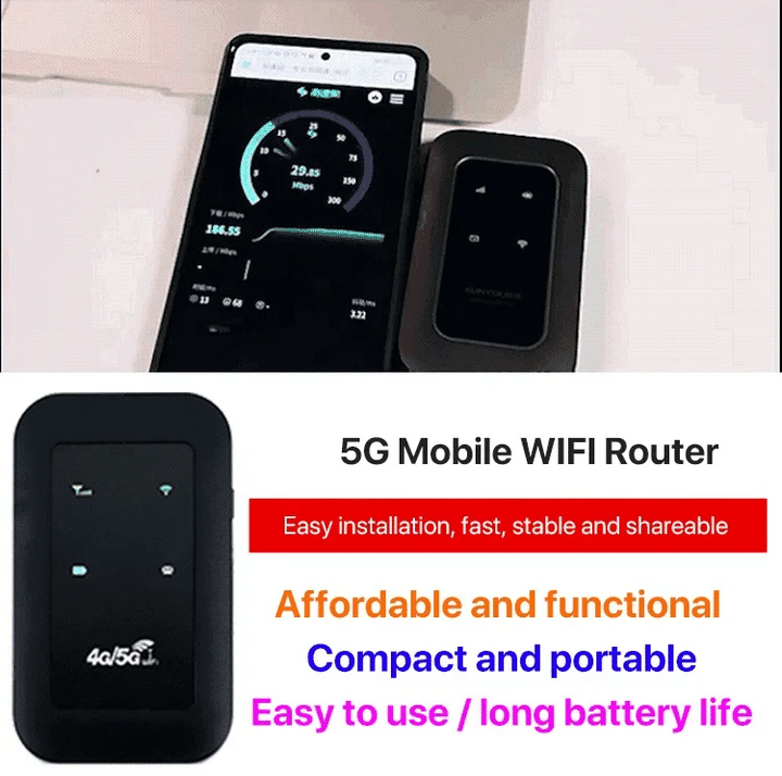 Skanto | Bærbar 5G WiFi-ruter – Høyhastighets mobiltrådløs internett-tilkobling