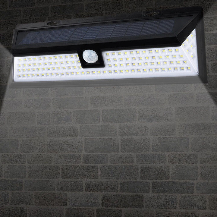 Moderne svart rektangulær menneskelig sensor solvarmvanntett utendørs hage LED vegglampe | Skanto