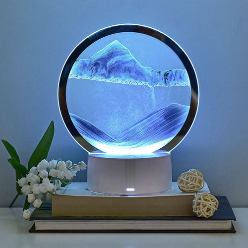 Skanto | Kreativ Rund Timeglass Quicksand 3D LED Nattlampe Bordlampe