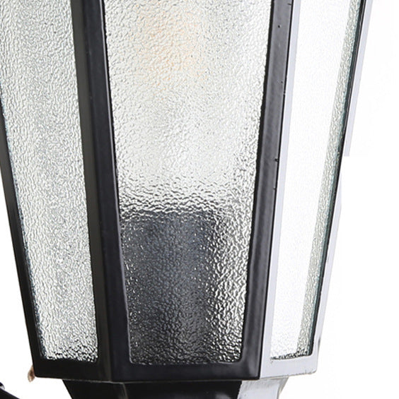 Moderne industriell hexagonal aluminiumsramme frostet glass 1-lykt utendørs vegglampe for hage | Skanto