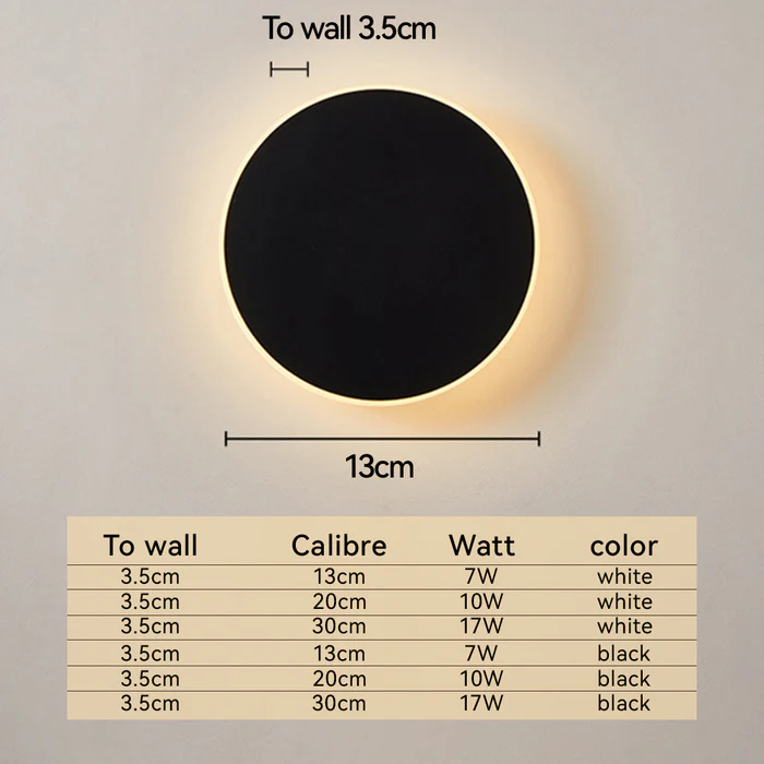 Elegant LED vegglys for utendørs bruk - Minimalistisk rund design | Skanto