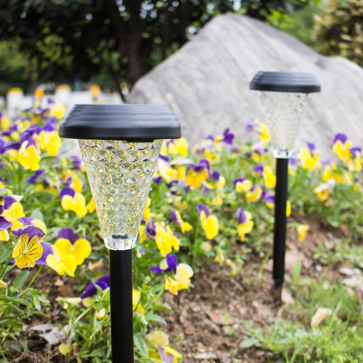 Moderne Solar Glass Cone LED Utendørs Hage Bakkeinnsatts Landskapslys | Skanto