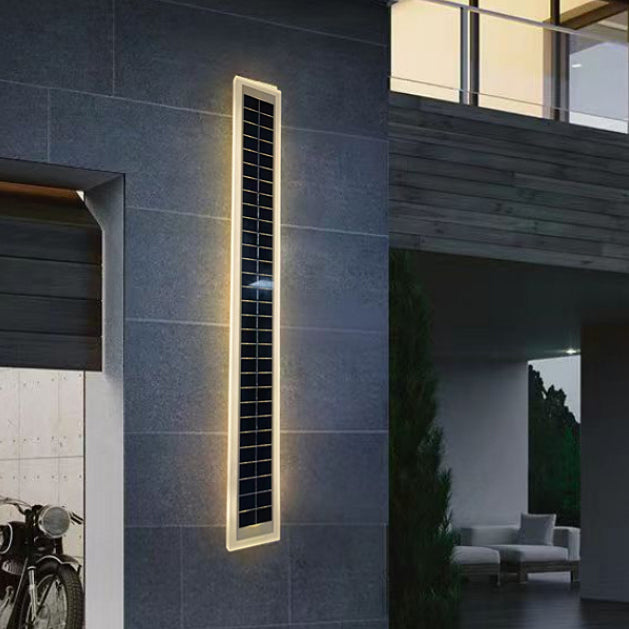 Minimalist Utendørs Solrektangulær Strip Vanntett Patio LED Vegglampe | Skanto
