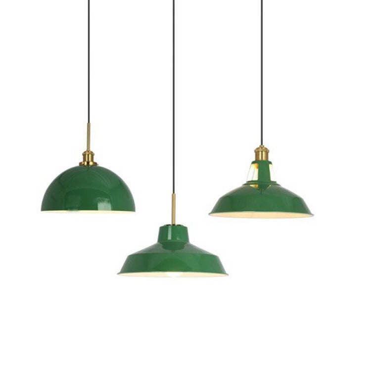 Skanto | RetroDome Industriell Vintage Pendellampe | Grønn Jernkuppel Design | Enkelt Lys | Rustikk Takbelysning