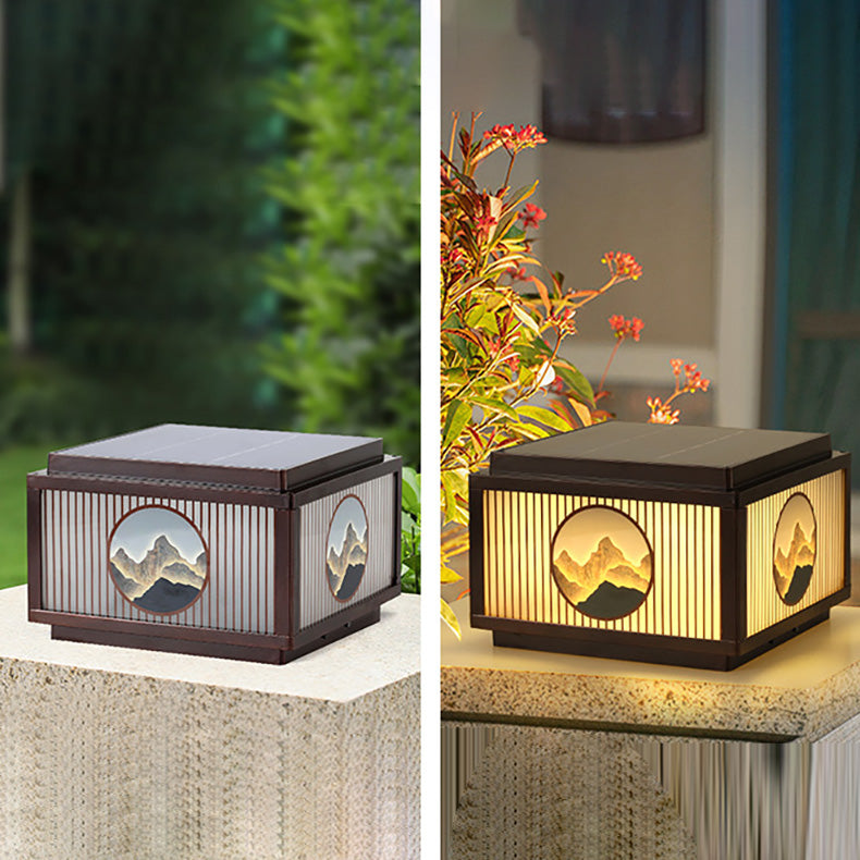 Moderne minimalistiske solvanntette firkantede aluminiums glass LED post hodelys for hage | Skanto