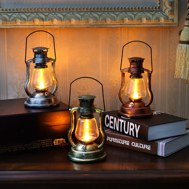 Solar Retro Kerosene Lampe Hest Lampe LED Utendørs Hage Patio Dekorasjon Bærbar Flamme Stearinlys Lys | Skanto